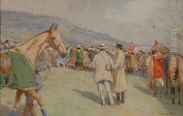 A Hunt Meeting With Spectators Oil Painting by John Atkinson