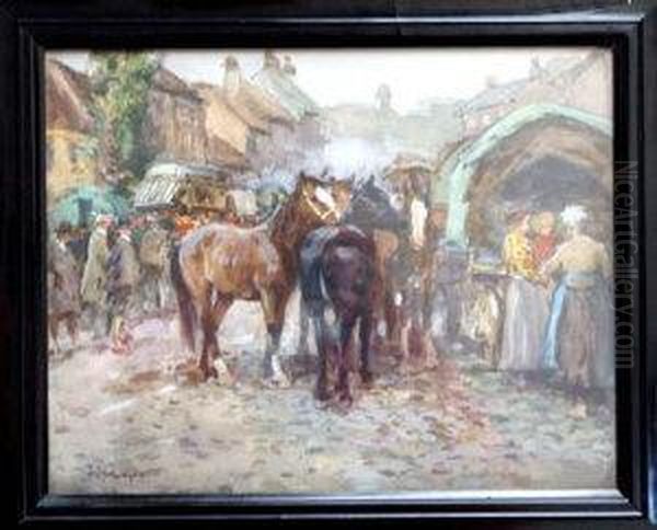 Yarm Fair Oil Painting by John Atkinson