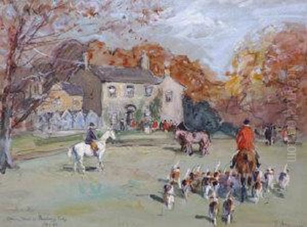 Opening Meet At Newbrough Lodge Oil Painting by John Atkinson