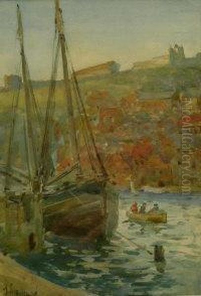 Whitby Harbour Oil Painting by John Atkinson