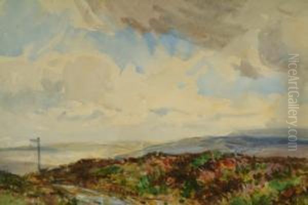 'the Finger - Post On The Moor Oil Painting by John Atkinson