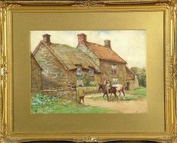 Horsemen Outside A Yorkshire Inn Oil Painting by John Atkinson