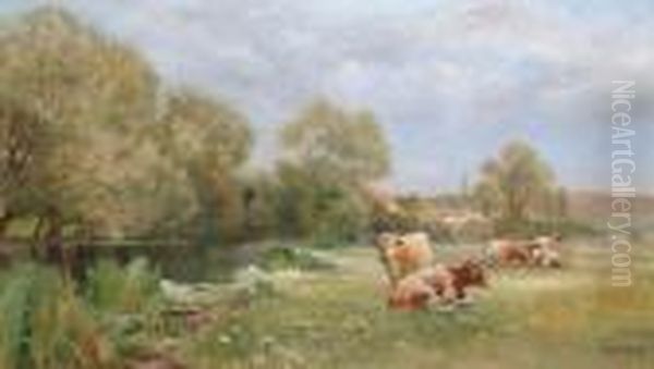 Pleasant Pastures Oil Painting by John Atkinson