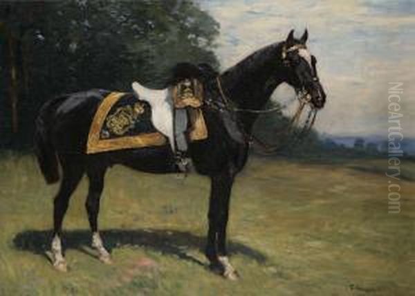 Portrait Of A Black Horse Oil Painting by John Atkinson