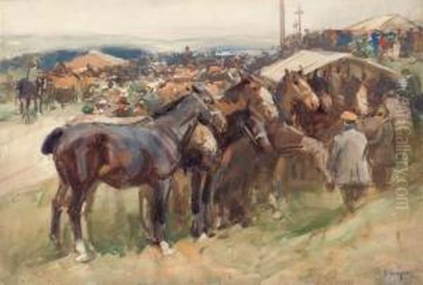 The Appleby Horse Fair, Cumbria Oil Painting by John Atkinson