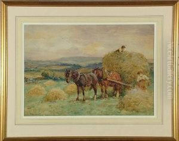 Haymaking In Glaisdale, Yorkshire Oil Painting by John Atkinson