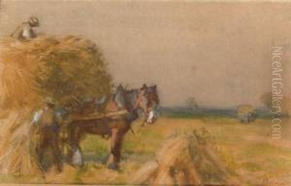 Haymaking Oil Painting by John Atkinson