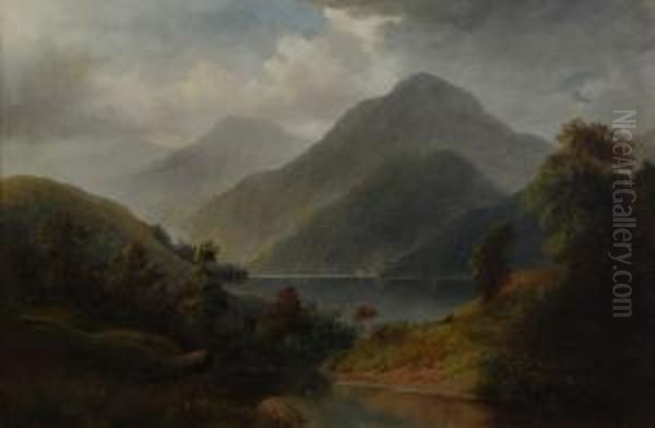 South Island Landscape Oil Painting by Thomas Reginald Attwood