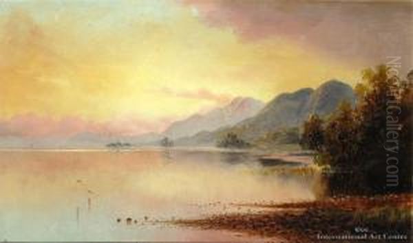 Lake Te Anau Oil Painting by Thomas Reginald Attwood