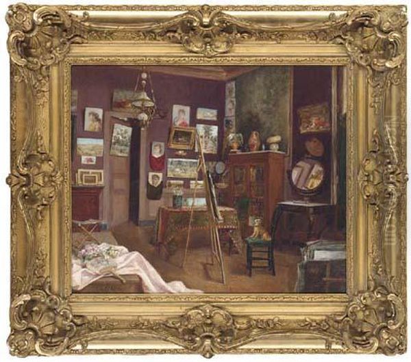 The Artist's Studio Oil Painting by Albert Aublet