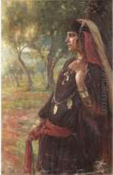 Bedouine Tunisienne Oil Painting by Albert Aublet