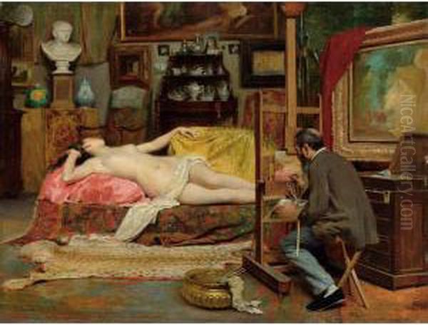 The Artist Oil Painting by Albert Aublet