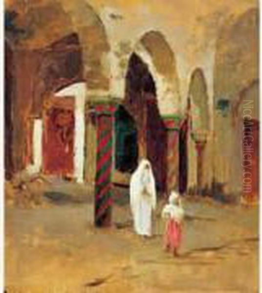 Passage A Tunis Oil Painting by Albert Aublet