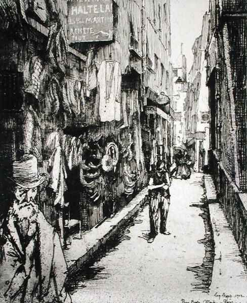 Parisian street, from 'Du Ier au XXeme- Les Arondissements de Paris...', 1903 Oil Painting by Eugene Bejot