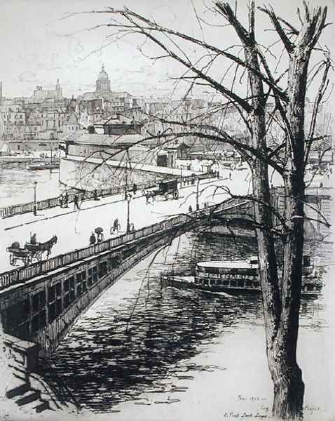 Pont St. Louis, from 'Du Ier au XXeme- Les Arondissements de Paris...', 1903 Oil Painting by Eugene Bejot