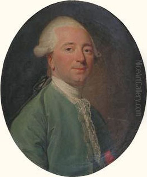 Portrait De Gentilhomme A La Veste Verte Oil Painting by Etienne Aubry