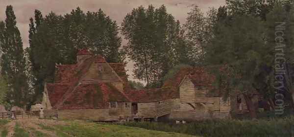 Mill on the Thames at Mapledurham 1860 Oil Painting by George Price Boyce