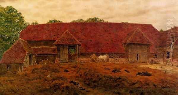 The Old Barn At Whitchurch Oil Painting by George Price Boyce