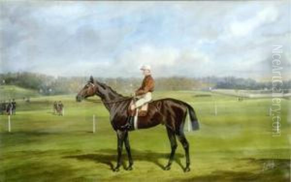 Cheval De Course Avec Son Jockey. Grand Prix De Deauville Oil Painting by Jonny Audy