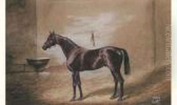 Cheval A L'ecurie Oil Painting by Jonny Audy