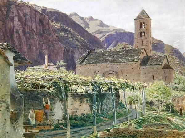 San Nicolo, Giornico, 1856 Oil Painting by George Price Boyce