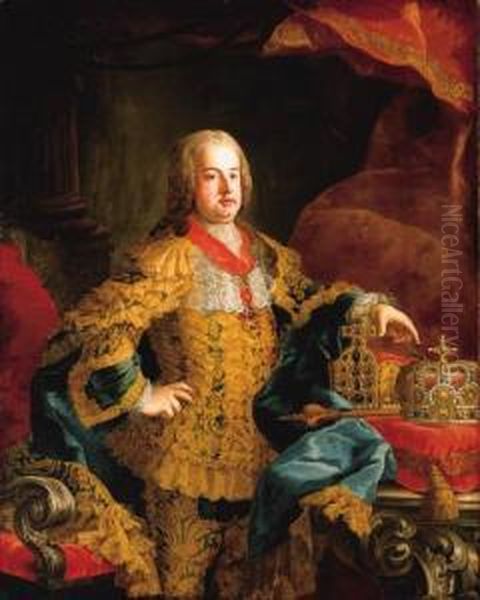 Portrait Of The Emperor Franz I Oil Painting by Johann-Gottfried Auerbach