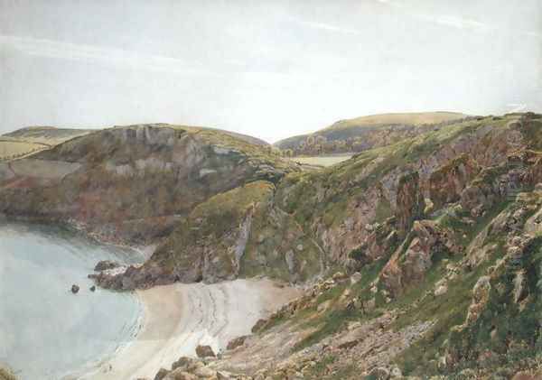 Anstey's Cove, South Devon Oil Painting by George Price Boyce