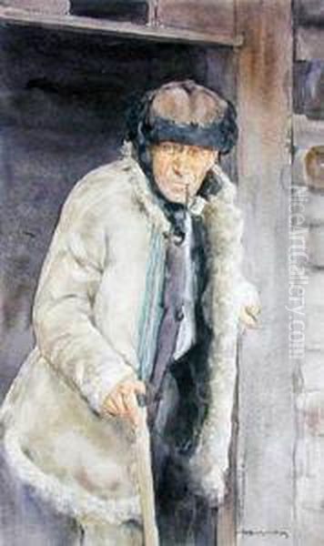 Portret Starego Gorala Oil Painting by Aleksander Augustynowicz