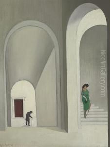 The Stairway Oil Painting by George Copeland Ault