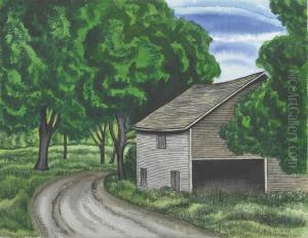 At The Bend Of The Road Oil Painting by George Copeland Ault