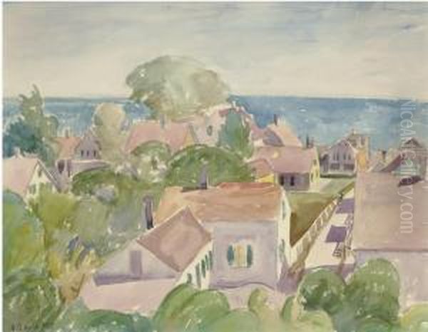 Provincetown Rooftops, Massachusetts Oil Painting by George Copeland Ault