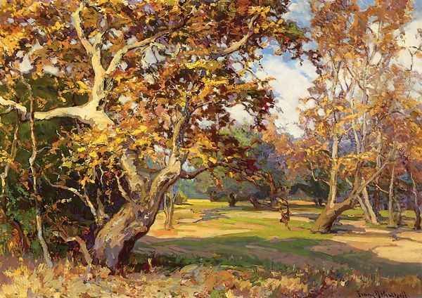 View of the Arroyo Seco from the Artist's Studio Oil Painting by Franz Bischoff