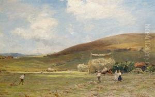 Amberley Downs Oil Painting by James Aumonier