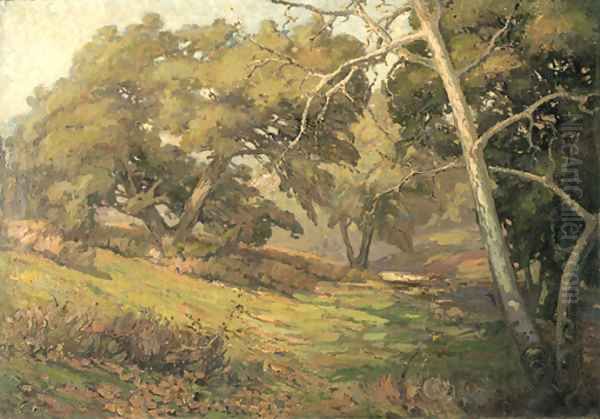 The Oaks Oil Painting by Franz Bischoff