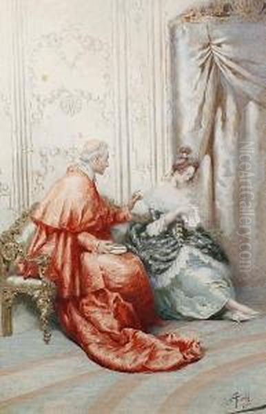 The Cardinal's Advice Oil Painting by Giuseppe Aureli