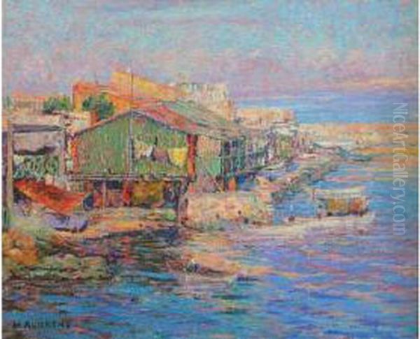 Lavoir Pres De Marseille Oil Painting by Henri Aurrens