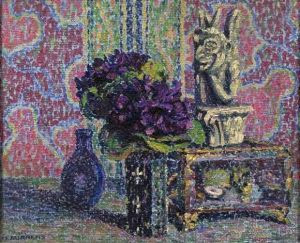 Violettes Et Chimere. Oil Painting by Henri Aurrens