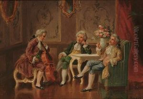 The Recital; The Wine Connoisseurs Oil Painting by Alexander Austen