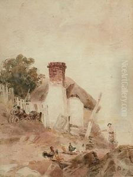 The Farmyard Oil Painting by Samuel Austin