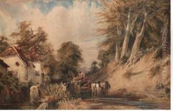 The Timber Waggon Oil Painting by Samuel Austin