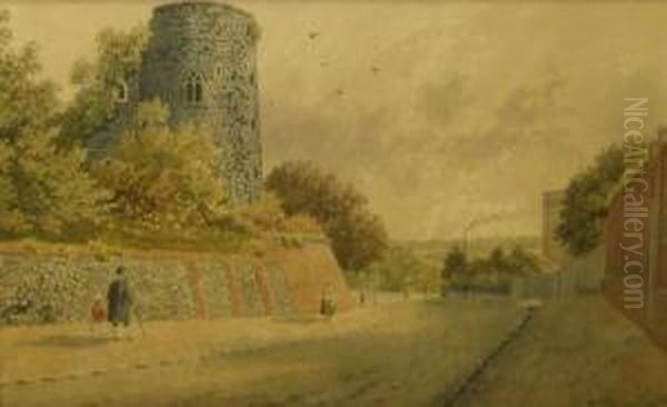 Bracondale Tower Oil Painting by William Frederick Austin