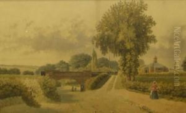 Lakenham Near Norwich Oil Painting by William Frederick Austin