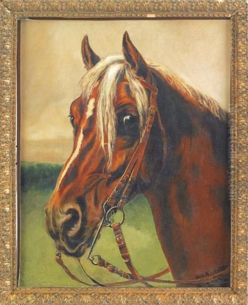 A Horse Oil Painting by Ben Austrian