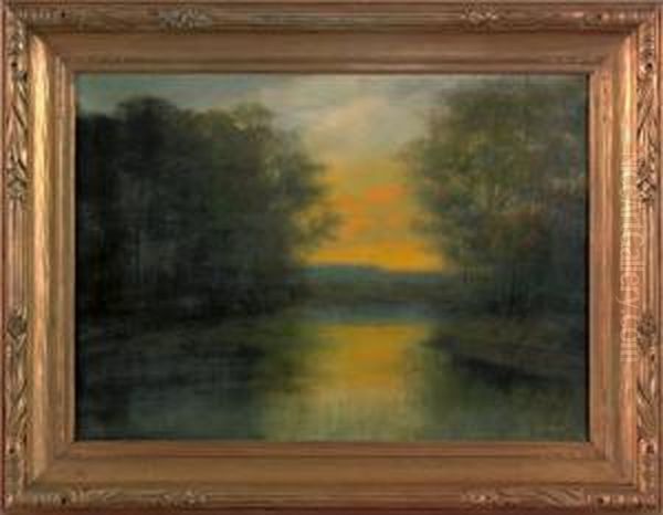 Landscape Along The Perkiomen Oil Painting by Ben Austrian