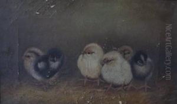 Chicks Oil Painting by Ben Austrian