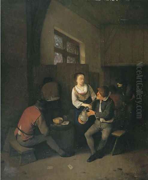 Peasants in a tavern Oil Painting by Cornelis (Pietersz.) Bega