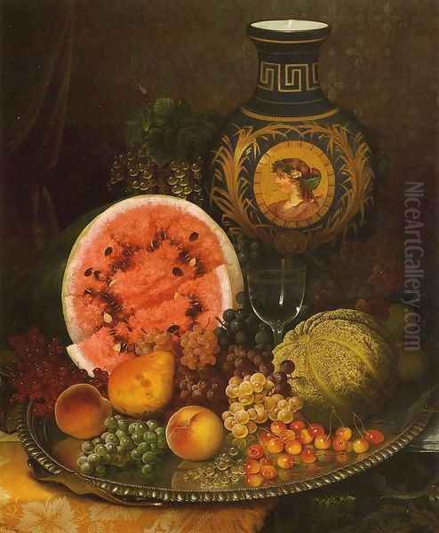 Still Life with Fruit and Vase Oil Painting by William Mason Brown