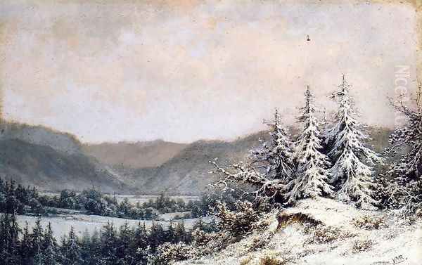 Early Snow Oil Painting by William Mason Brown