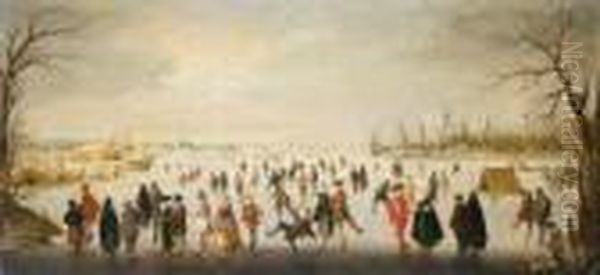 Eisvergnugen. Oil Painting by Hendrick Avercamp