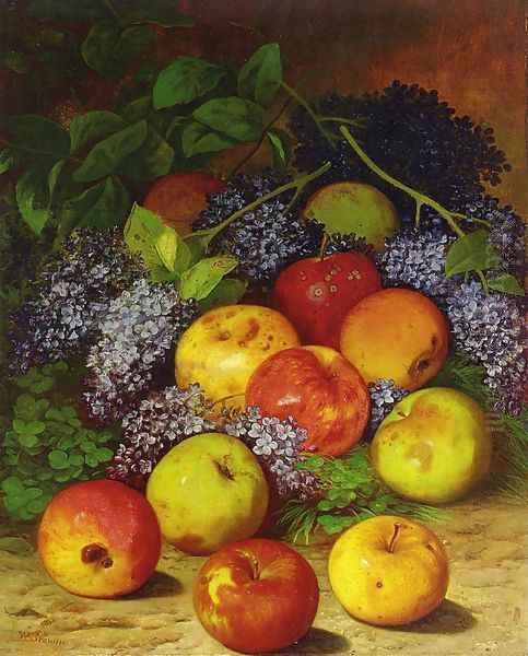 Apples and Lilacs Oil Painting by William Mason Brown